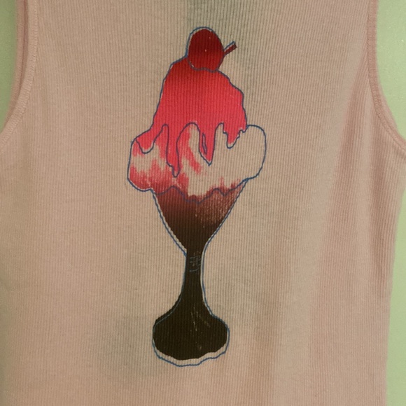 NEW Ice Cream Cone Los Angeles Pink Tank Top - Picture 8 of 12